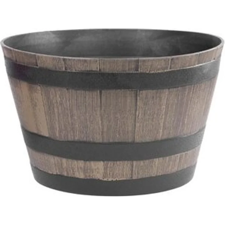 PROREGAL® Blumentopf Blumentopf 52x30cm Holz-effekt, Fass – Bild 4