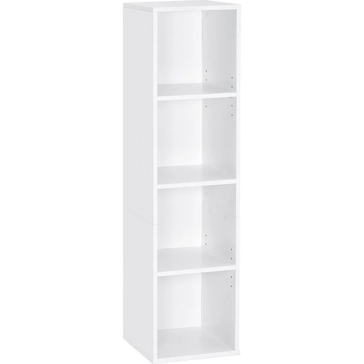 Mondeer Bücherregal Würfelregal, Standregal, Wandregal, Bücherschrank aus Holz mit 4 Fächer, Weiß – Bild 5