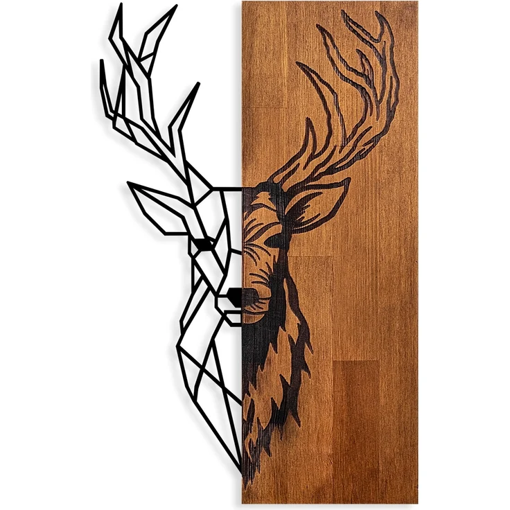 Wallity Wanddekoobjekt 100% WOODEN (Thickness: 3 cm) / METAL (Thickness: 1,5 mm), 33 x 58 cm – Bild 6