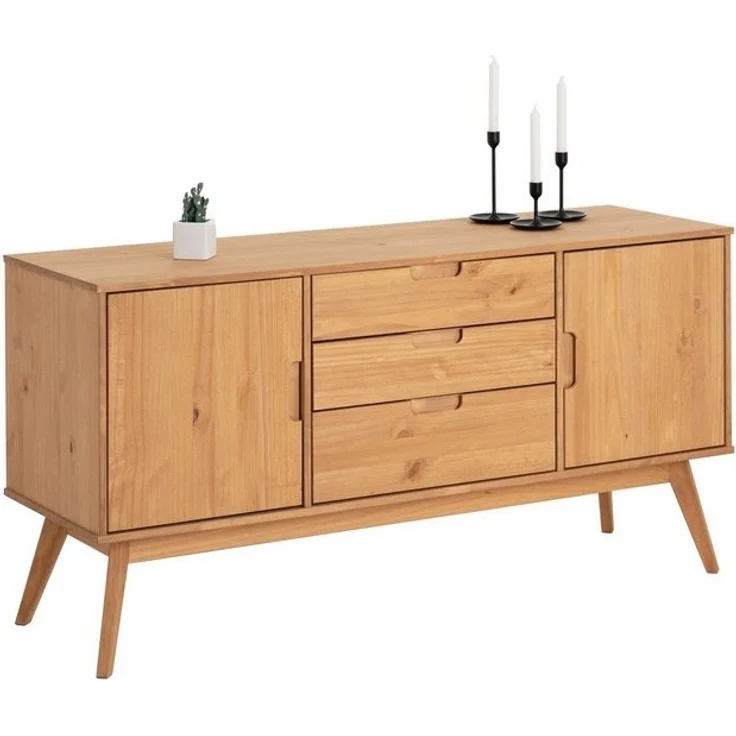 IDIMEX Sideboard TIVOLI, moderne Kommode mit 2 Türen und 3 Schubladen, Skandi gebeizt – Bild 4