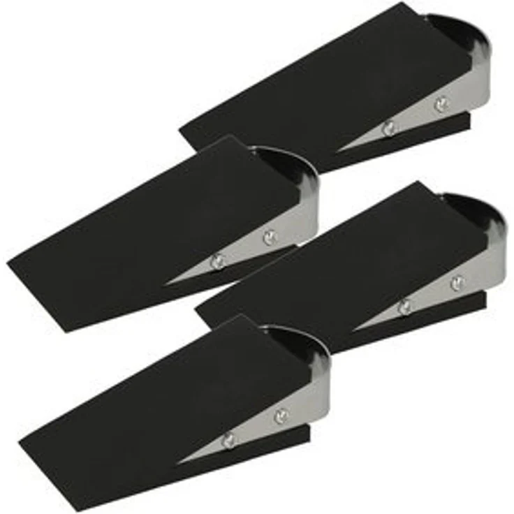 Westcott Türstopper in Keilform Schwarz 4 Stück | Gummi Türstopper mit Edelstahl Griff | Rutschfeste Unterfläche | Passend für alle Türen und Böden | 12cm x 5cm x 3cm | E-19000 00 – Bild 6