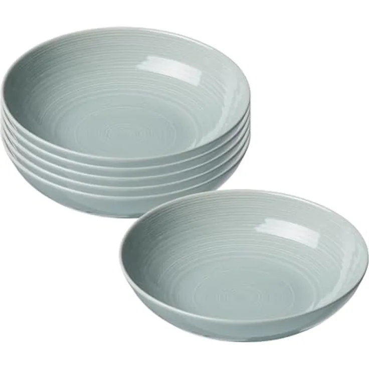 PRESOTTO Suppenteller, Blau, Keramik, Rund, Ø 20 cm, spülmaschinenfest, 6er Set
