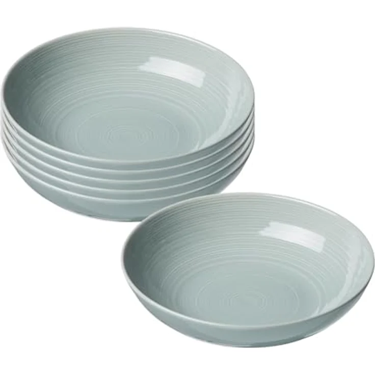 PRESOTTO Suppenteller, Blau, Keramik, Rund, Ø 20 cm, spülmaschinenfest, 6er Set – Bild 1