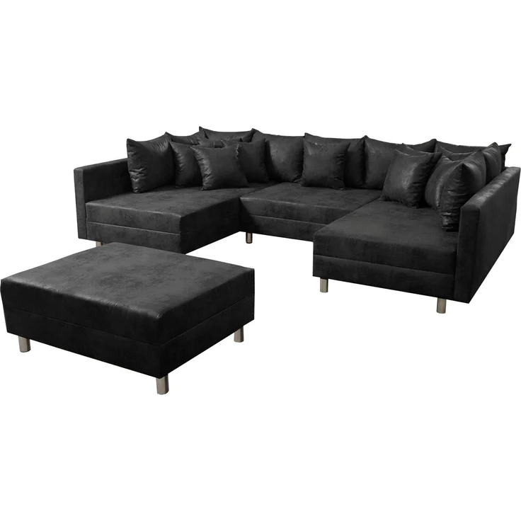 Wohnlandschaft Sofa Couch Ecksofa Eckcouch MF Vintage Anthrazit Minsk XXL – Bild 8