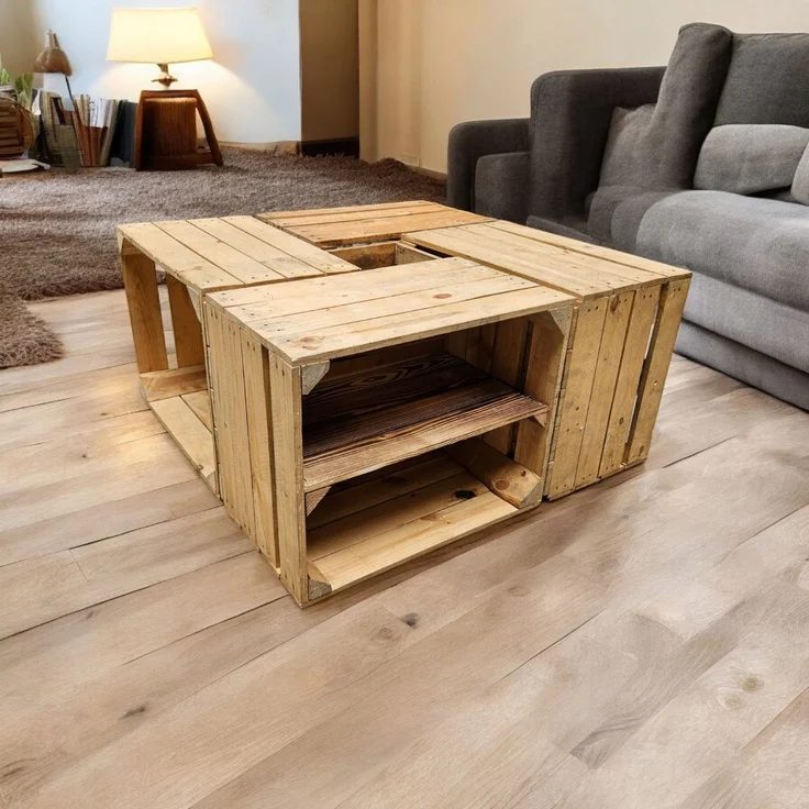 Holzkisten Vintage 3er Set 50 x 40 x 30cm Ablage Lang – Bild 9