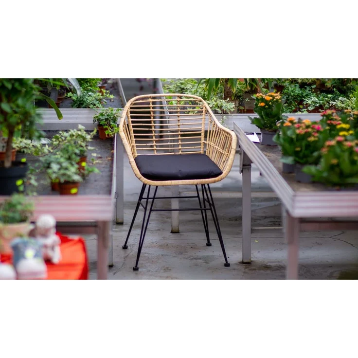 Esszimmerstuhl Rattanstuhl Farbe natur inkl. Sitzkissen NAIROBI 80553334 – Bild 2