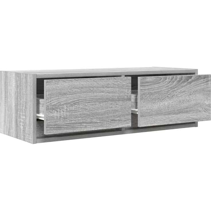 2 pcs TV-Schrank, Lowboard Grau Sonoma 80x31x25,5 cm Holzwerkstoff – Bild 4
