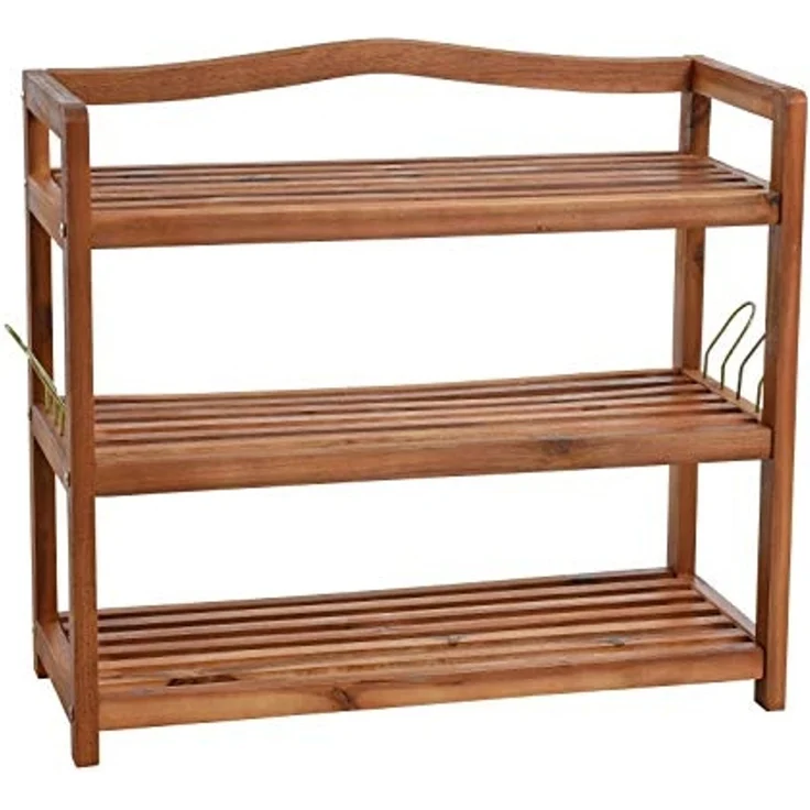 Holz Schuhregal Schuhschrank Schuhablage Holzregal Schrank Ablage Akazie Massiv – Bild 5