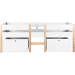 Hochbett für Kinder mit 2 Schubladen und Leiter weiß 90 x 200 cm