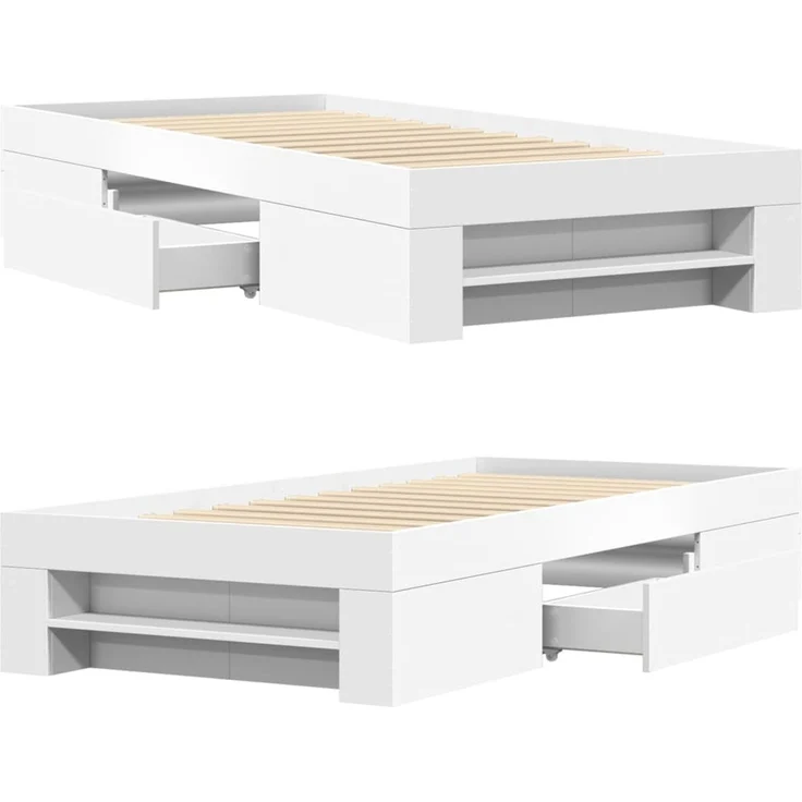 vidaXL Bettgestell Weiß 90x190 cm Holzwerkstoff 3295520 – Bild 8