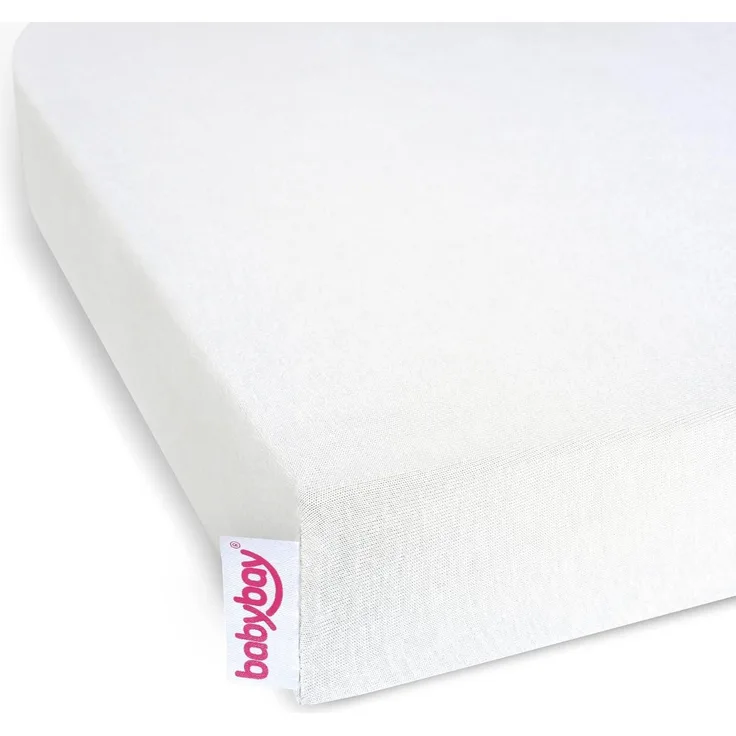 Babybay Jersey Spannbettlaken naturweiß für Original, Maxi, Midi, Mini und Boxspring mit Verlängerungsseite