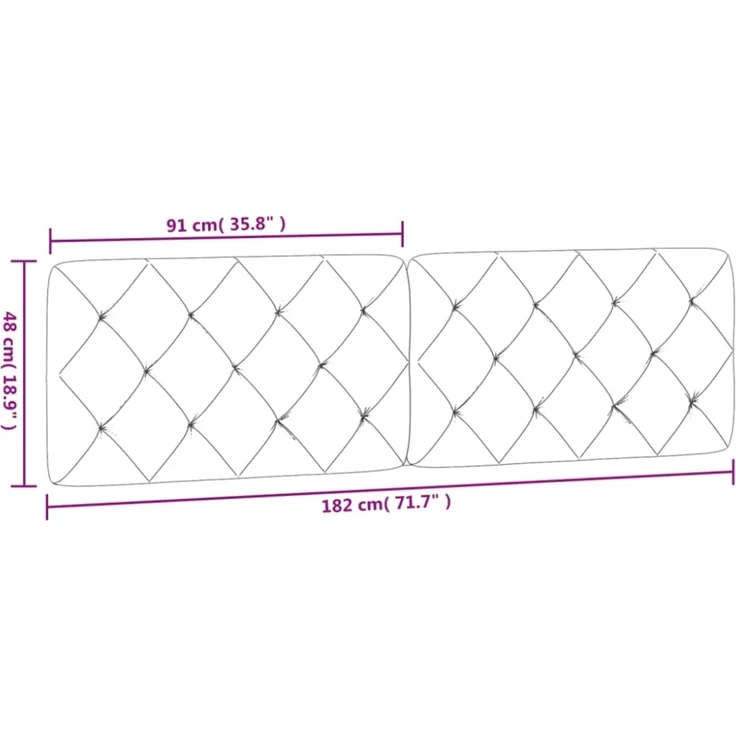 vidaXL Kopfteil-Kissen Dunkelgrau 180 cm Samt 374740 – Bild 5