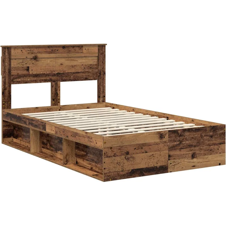 vidaXL Bettrahmen Altholz 120 x 190 cm Massives Kiefernholz 3409781 – Bild 3