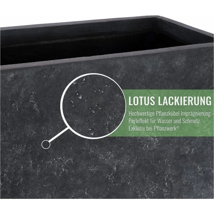 Pflanzwerk® Pflanzkübel CONIC Premium Blumenkübel Pflanzsäule Fiberglas mit Lotus-Effekt, Fiberglas - Handgefertigt - Rechteckig - Frostbeständig – Bild 4