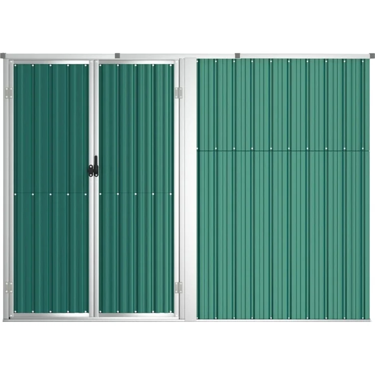 vidaXL Gerätehaus Grün 225x89x161 cm Verzinkter Stahl 316213 – Bild 4