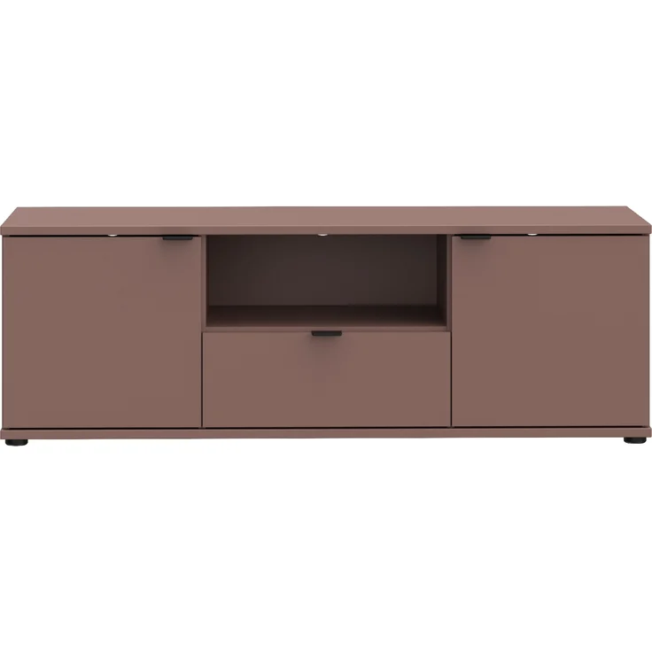 Lowboard >GANYMEDE< 2 Türen, Schublade, Fach, terrakottafarbig - 129,8x43,9x41,3cm (BxHxT) – Bild 1