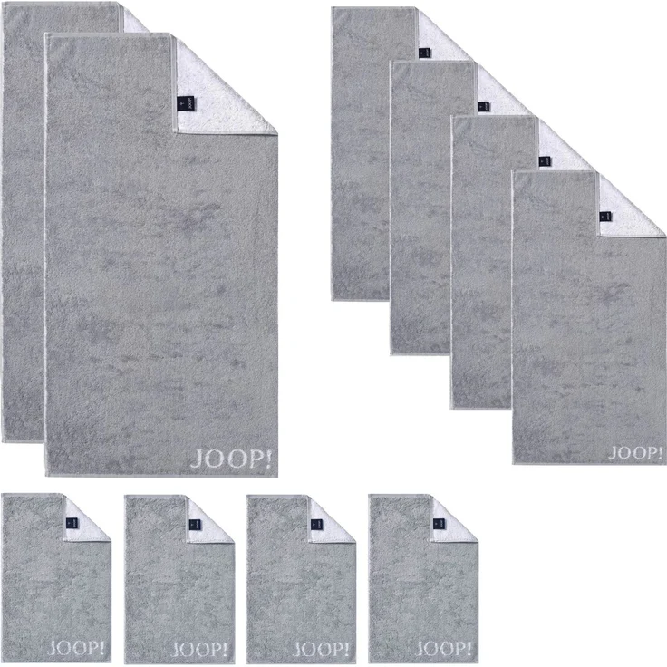 JOOP! 1600-76 Set 10-tlg. silber 2x Duschtuch 4x Handtuch 4x Gästetuch – Bild 1