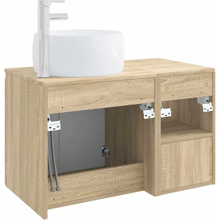 vidaXL Badezimmerschrank-Set 2 stk. Sonoma-Eiche 79,5 x 44,5 x 80 cm 3404096 – Bild 6