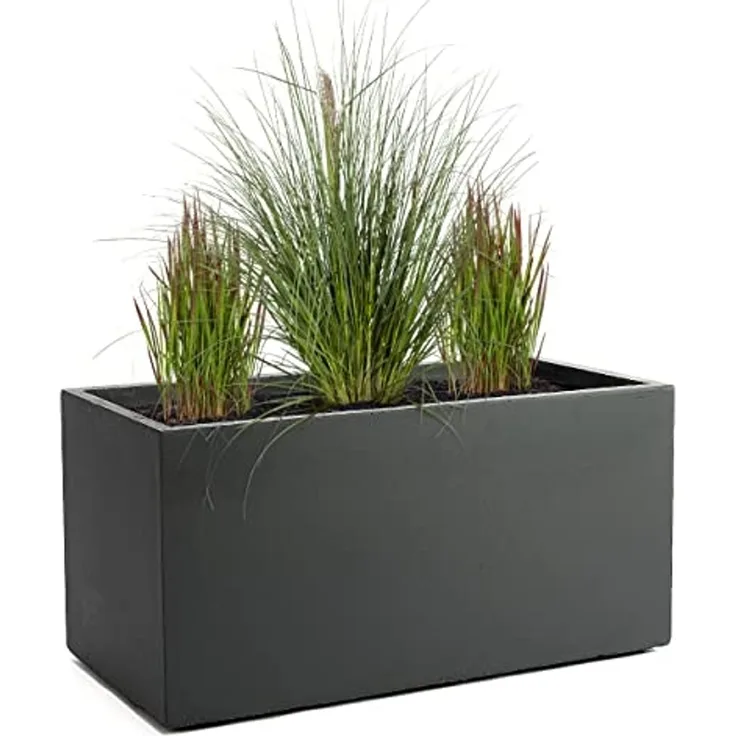Pflanzwerk® Pflanzkübel TUB Premium Fiberglas Blumenkübel Frostbeständig mit Lotus-Effekt, Fiberglas - Handgefertigt - Rechteckig - Frostbeständig