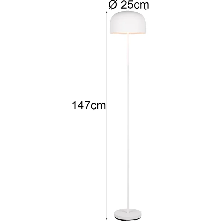 Akku Stehlampe JEFF dimmbar, per USB aufladbar, Weiß Höhe 147cm – Bild 4