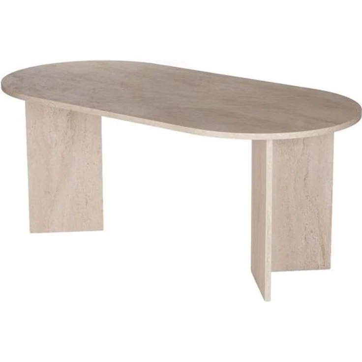 Elegant Dining Table, Travertine Color, 180 x 75 x 89.5 cm | 100% Melamine Coated Particle Board, 25 mm Thickness | Perfect for Modern Dining Spaces – Bild 4