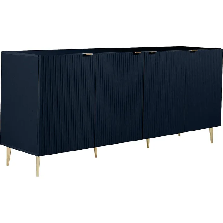 Vente-unique - YESINIA Sideboard Holz, Platte Blau - B 45 cm x H 80 cm x L 190 cm – Bild 4