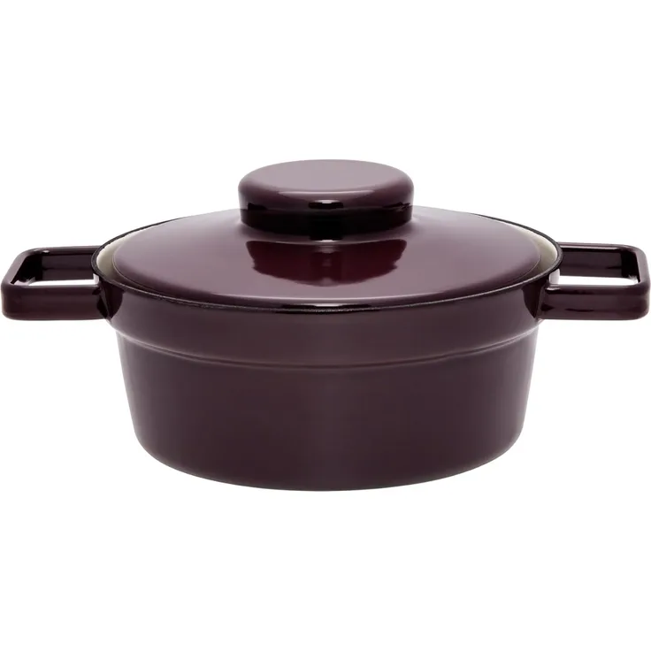 Riess Kasserolle Aromapod mit Deckel Ø20cm 1,2 Liter Dark Aubergine Emaille