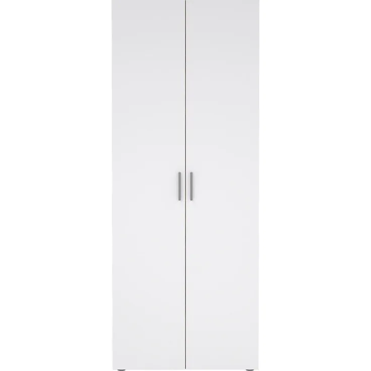 Calicosy 'LANA' Schrank mit 2 Türen, Eichen-Dekor und glänzendem Weiß, H200,9 cm - Weiß