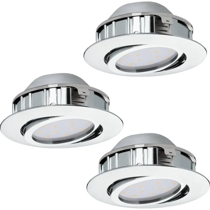 Eglo 95852 Hochvolt LED Einbauleuchte PINEDA Ø 8,4cm in chrom 3000K schwenkbar
