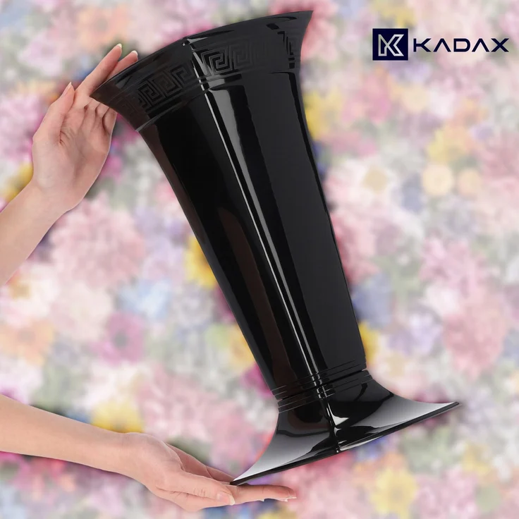 KADAX Vase für Friedhofsphiole, Grabstein, 39 cm, Schwarz – Bild 4
