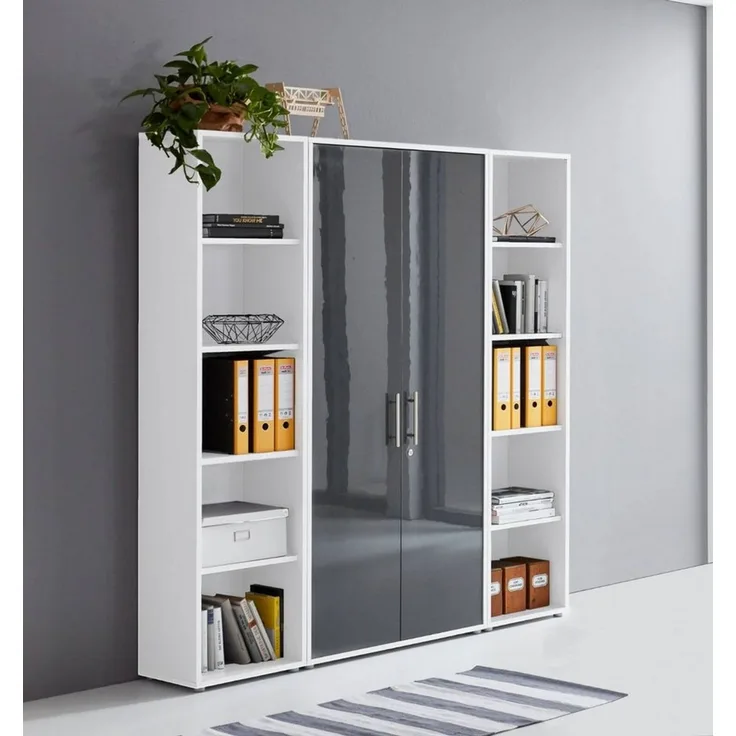 BMG Möbel Aktenschrank Office Edition 3 (Schrankwand Set, 3tlg) abschließbar, matt oder Hochglanz lackiert