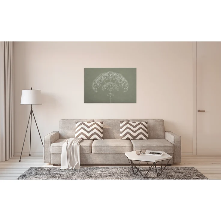 Leinwandbild Geometrisch Grün Weiß 90x60 DD120407 Wandbild Leinwand Modern – Bild 6