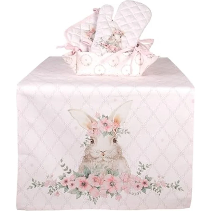 Clayre & Eef Topfhandschuhe Floral Easter Bunny, (2-tlg, 2-teilig), Ofenhandschuhe wattiert Größe: ca. 18x30cm – Bild 3