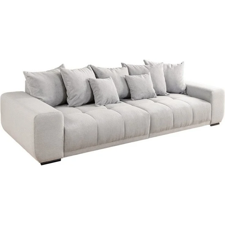 riess-ambiente Big-Sofa ELEGANCIA 285cm champagner beige, Einzelartikel 1 Teile, XXL Couch · Cord · mit Federkern · inkl. Kissen · Modern Design – Bild 4