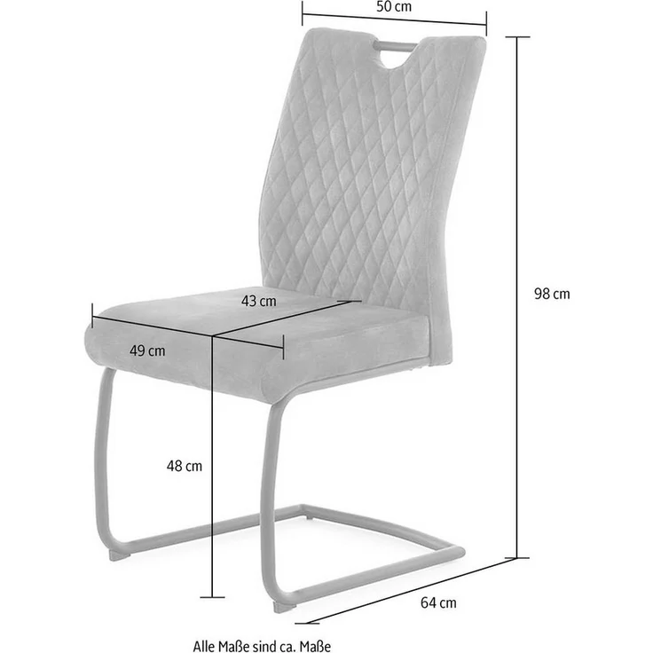 Jockenhöfer Gruppe Freischwinger Bonnie (Set, 2 St), Bis 150kg belastbar, XL-Sitzbreite, praktischer Griff im Rücken – Bild 2