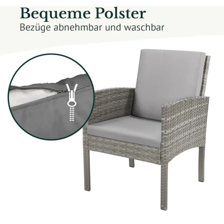 SVITA Gartenlounge-Set DENVER, (Gartenmöbel-Set), Essgruppe, Rattan, Inkl. Kissen – Bild 9