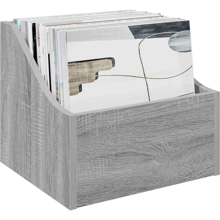 vidaXL LP Plattenbox 2 stk. Sonoma-Grau 37 x 33 x 32 cm Holzwerkstoff 8012773 – Bild 3