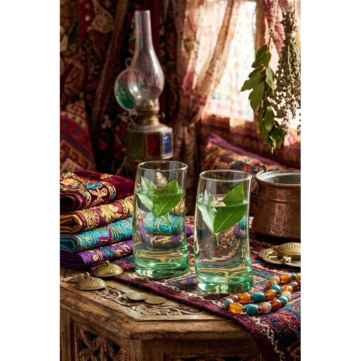 Hermia Concept 'PB-42550-Y' Gläser-Set (4-teilig), Transparent, 6,4 x 6,4 x 13,5 cm, 390 ml