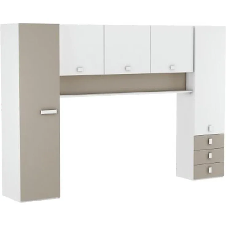 Kleiderschrank >Tidy< in weiss/ton aus Holzwerkstoff - 304x203x54cm (BxHxT)