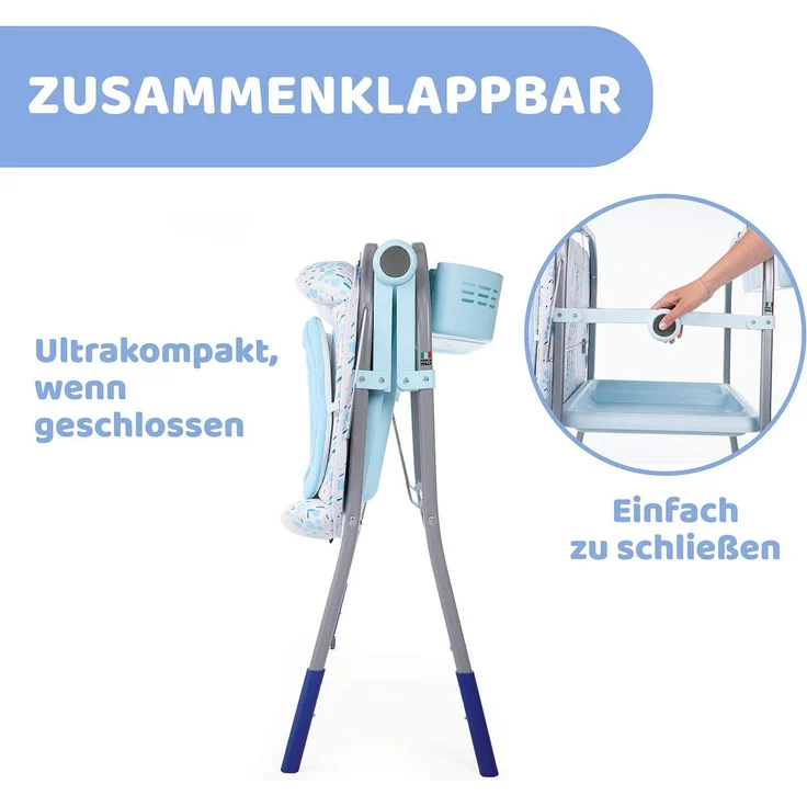 Chicco Cuddle und Bubble Ergonomische Baby-Wickelwanne mit Matratze und weicher Wickelauflage, höhenverstellbar, kompakt schließbar, max. 11 kg, Blau – Bild 6