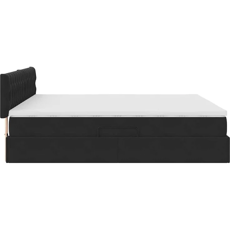 vidaXL Aufbewahrungsbett mit Kopfteil Schwarz 160 x 200 cm Samt 3370829 – Bild 10
