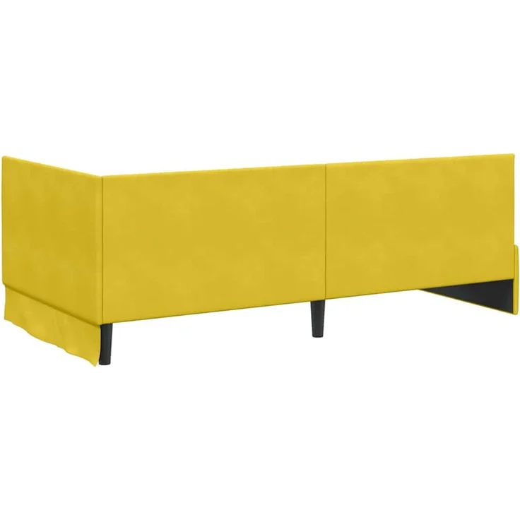 vidaXL Eckbettgestell mit Matratze mit Kopfteil 2 pcs Gelb Samt 3393824 – Bild 9