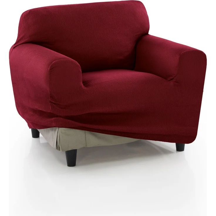 ECOMMERC3 Sofabezug für 1-Sitzer, 70-110 cm, Sofa-Effekt, Bordeaux, einfache Anbringung, Burgunderrot