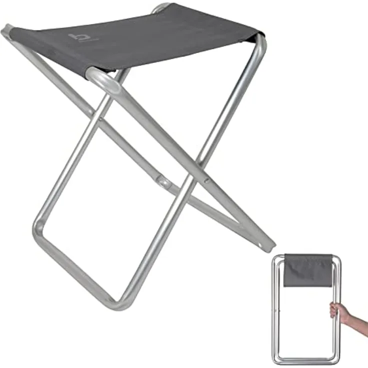 Bo-Camp Campinghocker Mini Campinghocker Alu Klapphocker, Angel Hocker Sitz Falthocker Klappbar