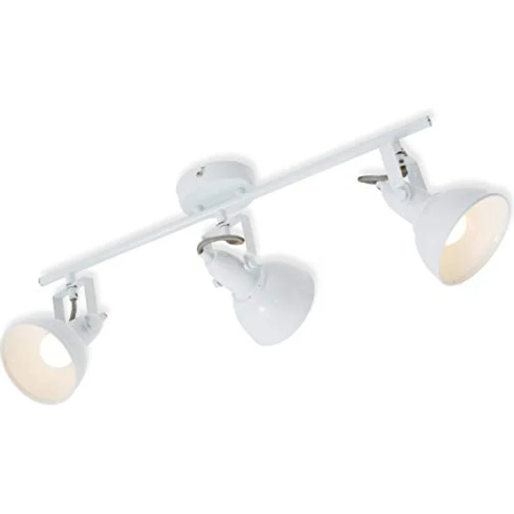 BRILONER - Deckenleuchte, Deckenlampe mit 3 dreh-und schwenkbaren Spots im Retro / Vintage Design, Fassung: E14 max. 40 Watt, Metall, Maße: 55.4x10x18.1 cm, Farbe: Weiß – Bild 2