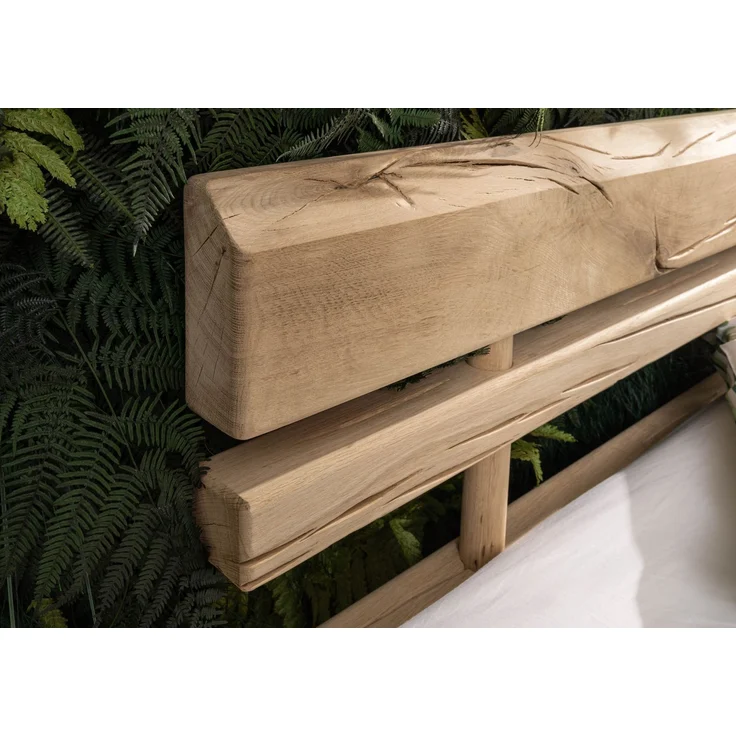 Balkenbett Eiche 160x200 natur geölt OAK HEART #02 – Bild 7