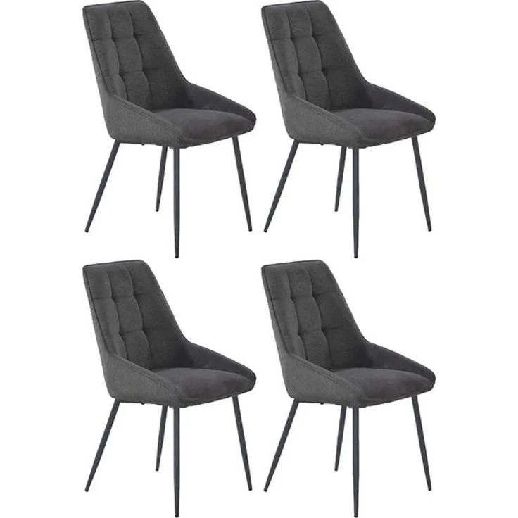 Jockenhöfer Gruppe Esszimmerstuhl ROGER (Set, 4 St), 4-Fuss Stuhl, Webstoff, Schalenoptik – Bild 4