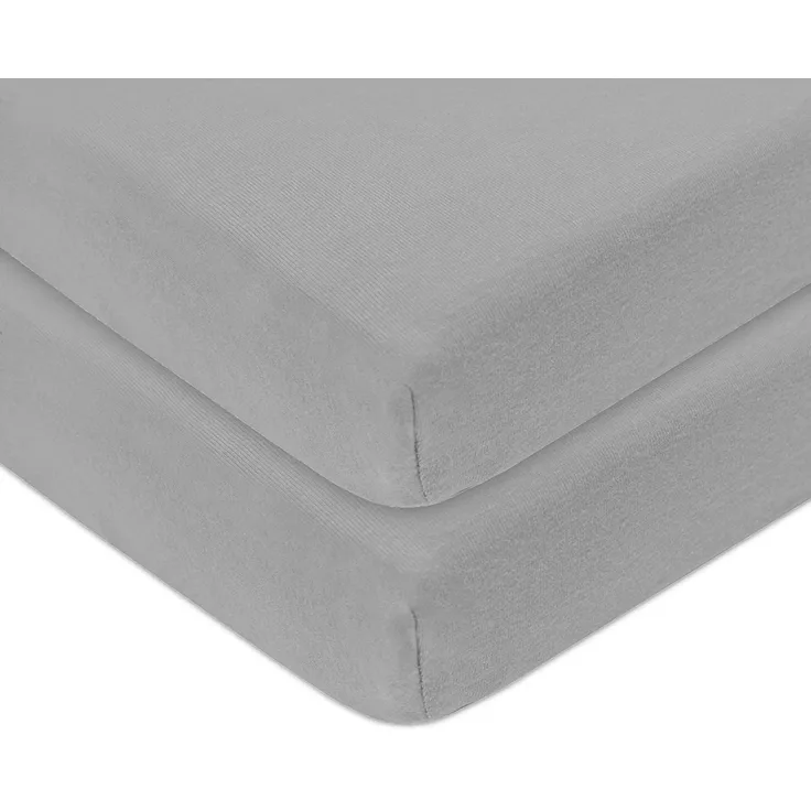 DuDu N Girlie Reisebett Baumwolle Jersey Spannbettlaken Blatt, 65x95 cm, gelb, 2 Stück