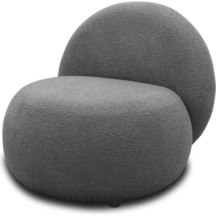 DOMO. collection Sessel 700 016, Polstersessel, rund, gepolsterte Rückenlehne, Füße mit Filzgleitern, Armsessel, Polsterganitur, 73 x 75 x 76 cm (BxTxH), grau – Bild 3
