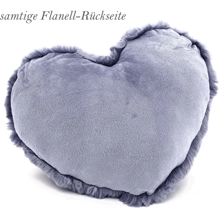 heimtexland Dekokissen Fell Kuschelkissen Plüsch Herz XL Deko Herzkissen, super weich und flauschig, Allergiker geeignet, atmungsaktiv, waschbar – Bild 2